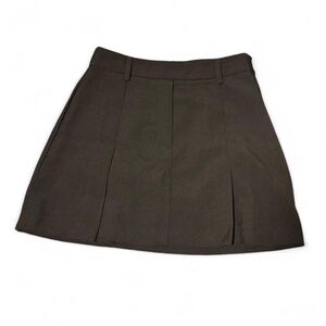 twik pleated black mini skirt with belt loops